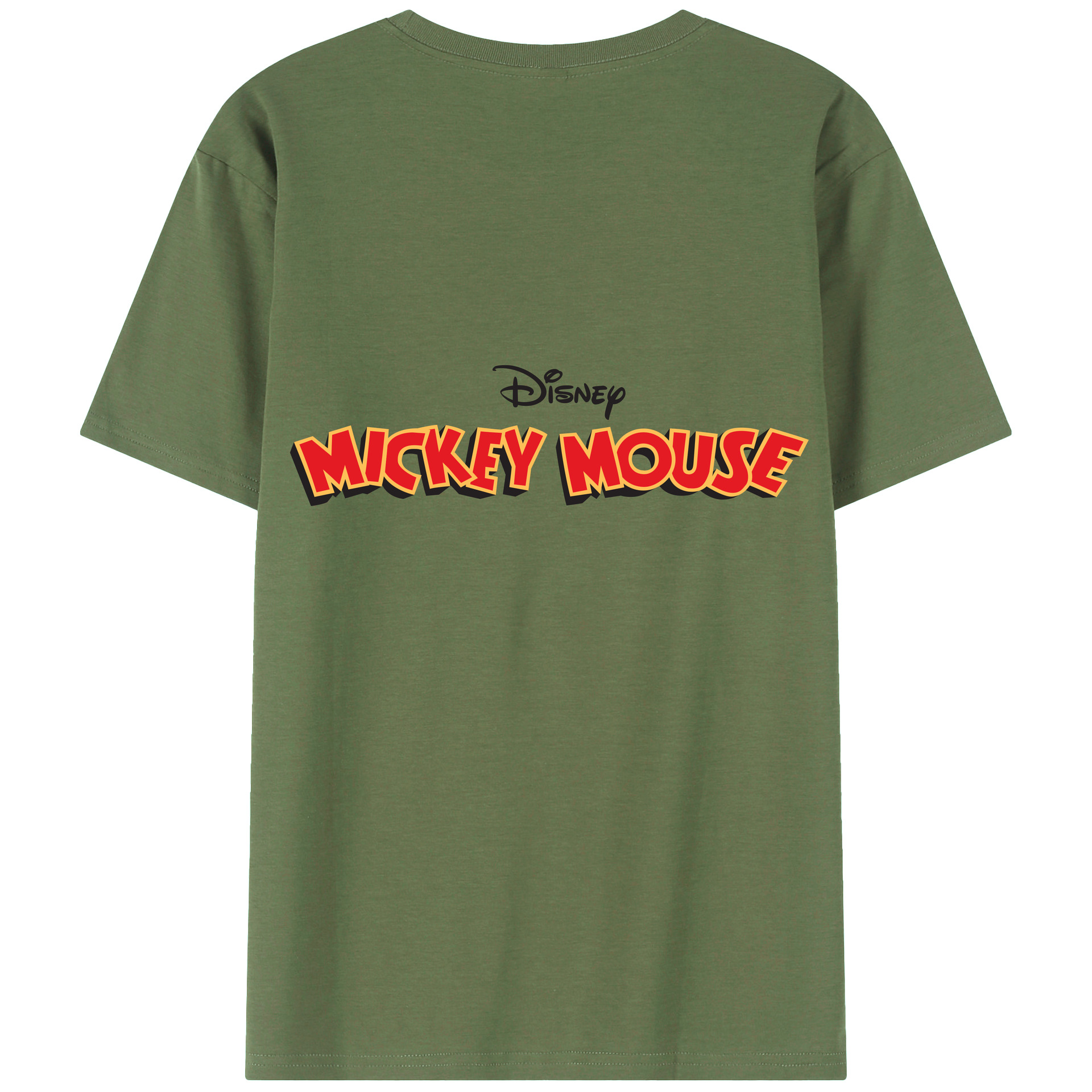 ミッキーマウス Mickey Mouse 綿100％ メンズ半袖Tシャツ（バックプリント） 通気性